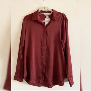 Women’s Burgundy Button-Down Shirt